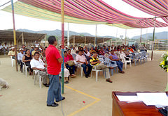 Asamblea comunitaria en Sancán