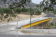 Segunda fase de la construcción del puente El Guabito