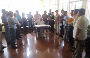 Alcalde, concejales, comisión de Límites , presidente y vocales en la firma de acuerdos amistosos  