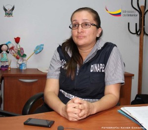 Teniente Paola Dávila, jefa de la Dinapen, Distrito Manta