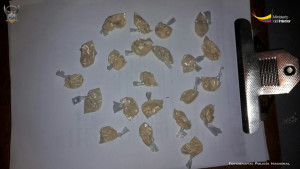 Droga aprehendida durante allanamiento realizado en el  Cantón El Carmen