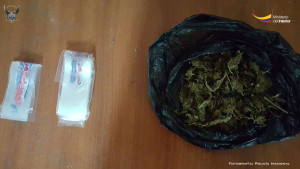 Droga aprehendida en la parroquia Eloy Alfaro del distrito Manta