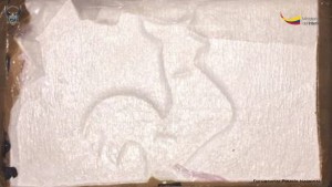 Logotipo encontrado en los bloques de droga aprehendidos durante la operación Estribor, realizada en Portoviejo