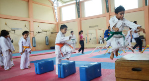 Los deportistas de las categorías infantiles también entrenan arduamente