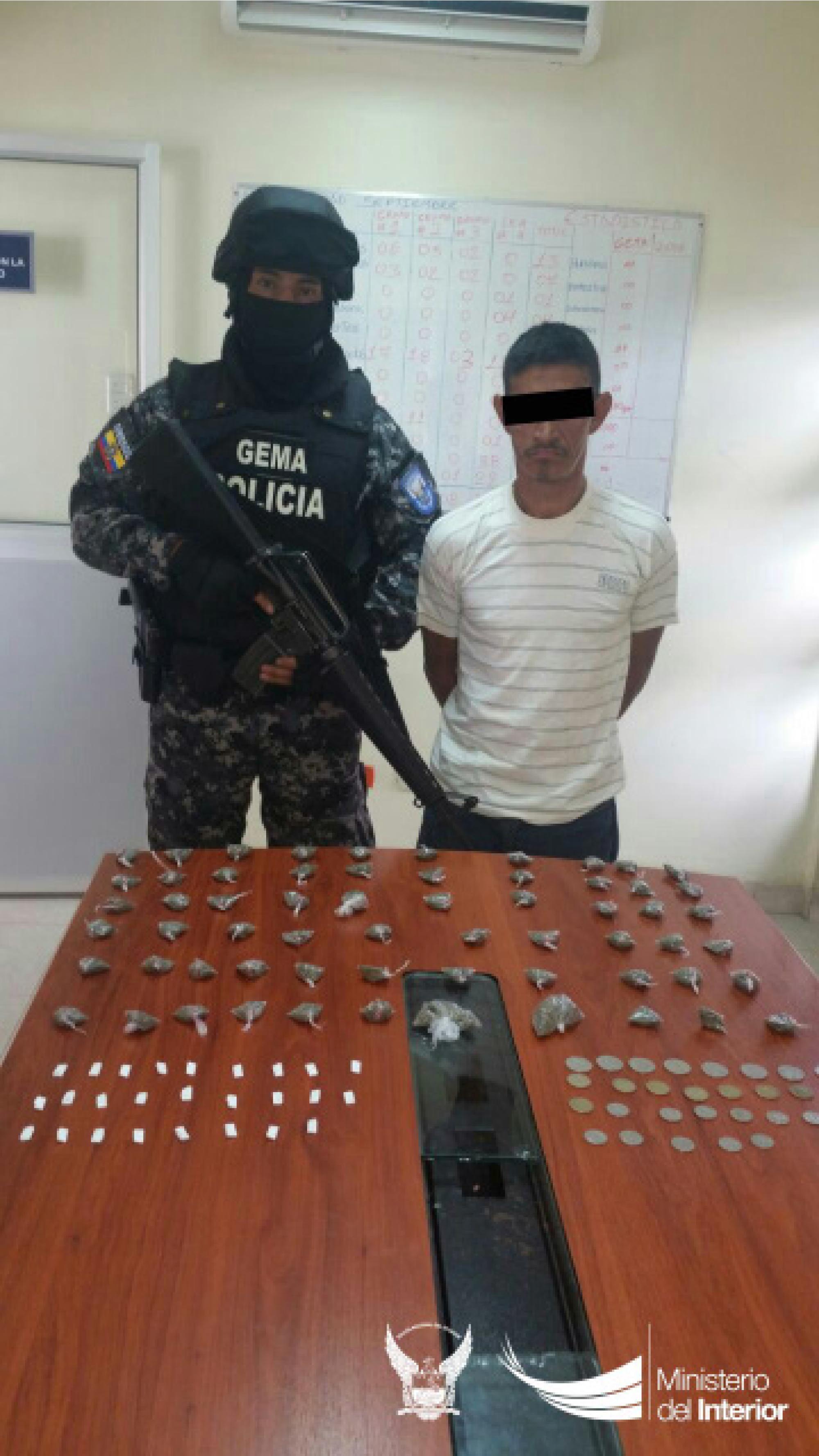 Supuesto microtraficante fue detenido durante patrullaje preventivo, en Portoviejo